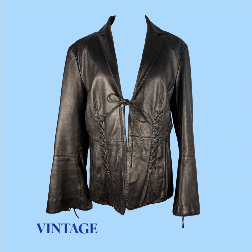 The Lace-Detail Leather Jacket